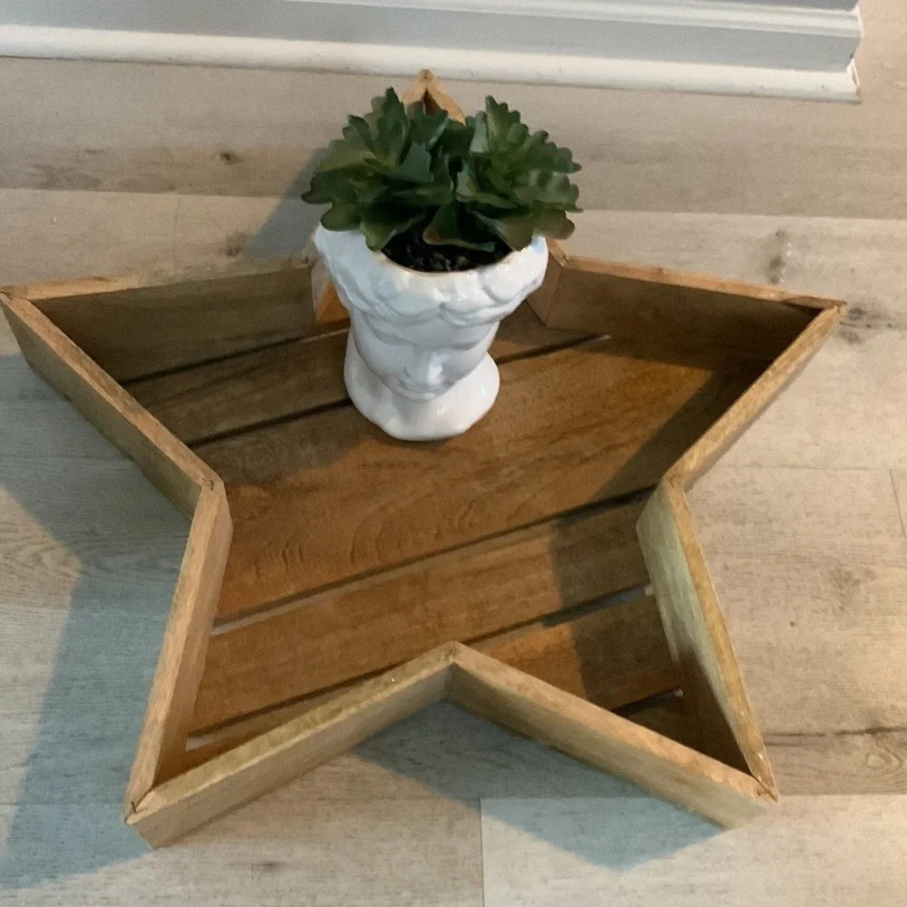 Star Wooden shape Tray Christmas Decor‎ Rustic large
